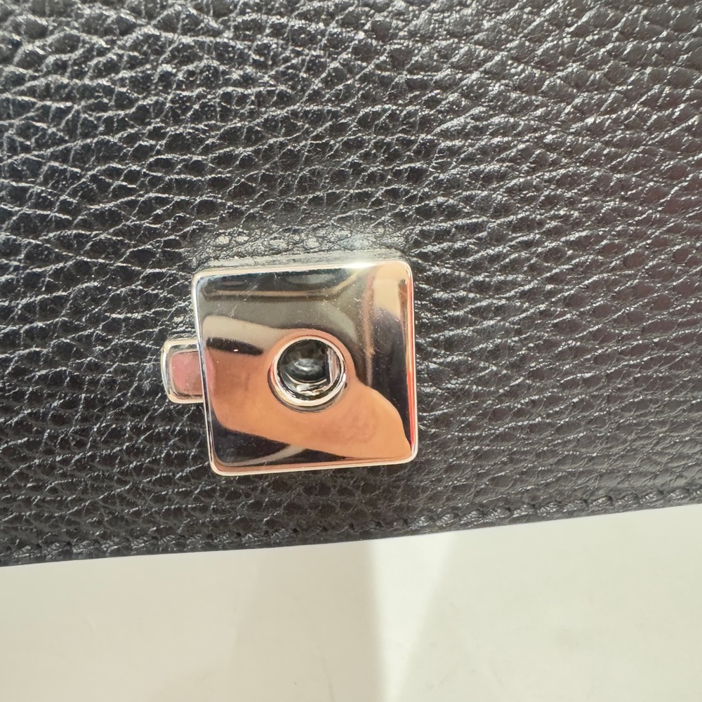 Dollar Calfskin Enamel Small Dionysus Shoulder Bag Black Electric Blue NEW - Picture 11 of 16